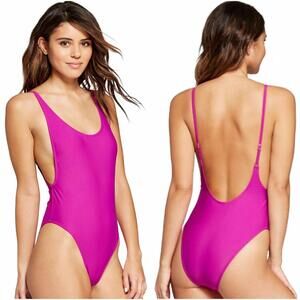 Xhilaration Very Fuchsia Open Back One Piece Swimsuit Plus Size XL